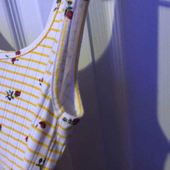 Forever 21 Striped yellow Tank with roses - Picture 8 of 8